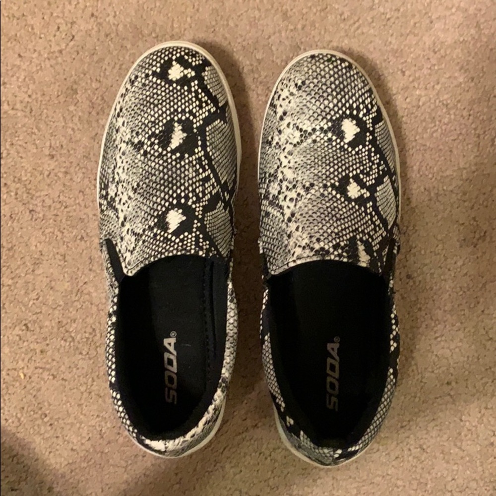 Soda Snake Print Slip Ons